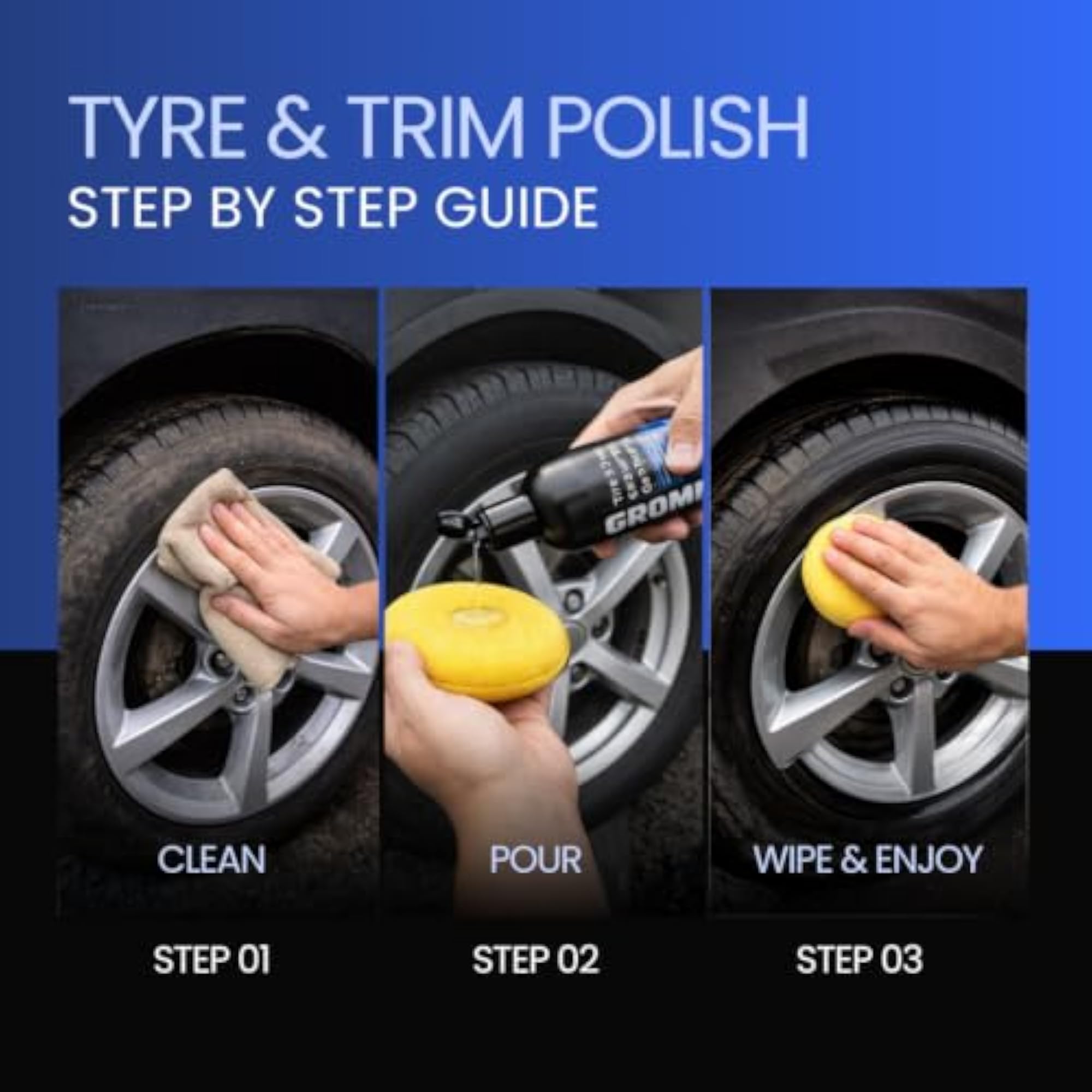 Windshield Washer Fluid & Tyre Polish Combo with Applicator Pad